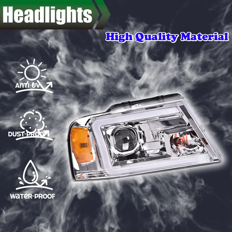 Faros proyectores LED DRL lentes transparentes aptos para Ford F-150/Lincoln Mark LT 04-08 Foto 3 de 4