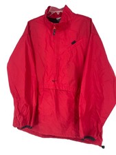 Nike Windbreaker Anorak Mens L Red Center Swoosh Pullover Jacket Y2K