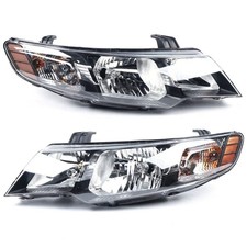 2010-2013 Forte Forte Koup Pair Halogen Headlamps Black Housing Amber Corner
