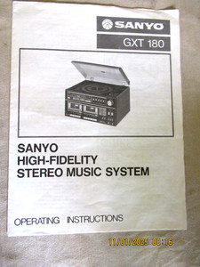 Sanyo high fidelity stereo music system operating instructions gtx 180