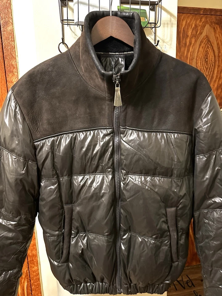 Men's  Sheepskin Coat Jacket/ Trussardi/ Italian Brown/ S-M - Image 4 of 4