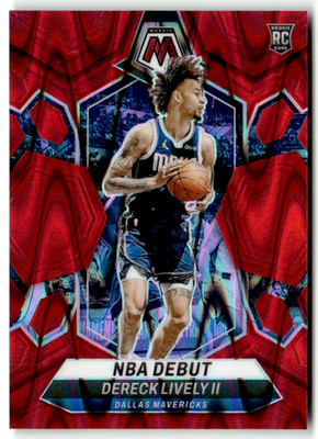 Panini NBA Mosaic 2023-24 No. 265 Dereck Lively II Rookie Red 82/299