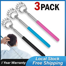 3 New Pack Metal Back Scratcher Back Extendable Massager Bear Claw Telescopic