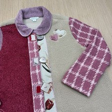 Coldwater Creek Women  s Artist's Jacket XL Mixed Patchwork Hearts