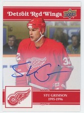 2025-26 UD DETROIT RED WINGS CENTENNIAL Stu Grimson #22 AUTO
