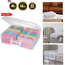 Transparent 4" x 6" Photo Cases and Clear Craft Keeper with Handle, 16 Inner ...