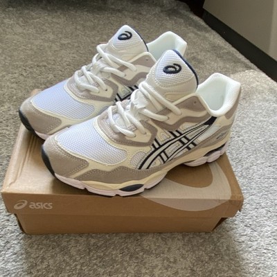 ASICS GEL Herren Sneaker Sportschuh weiß/beige/blau Größe 43