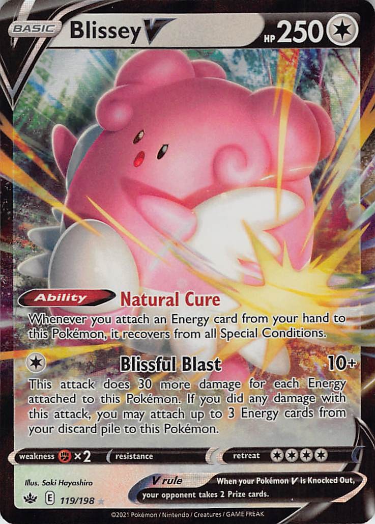 Blissey V #119/198 Pokemon SWSH06: Chilling Reign Ultra Rare Lightly played