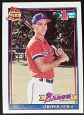 1991 Topps Chipper Jones #333 Rookie RC HOF Atlanta Braves