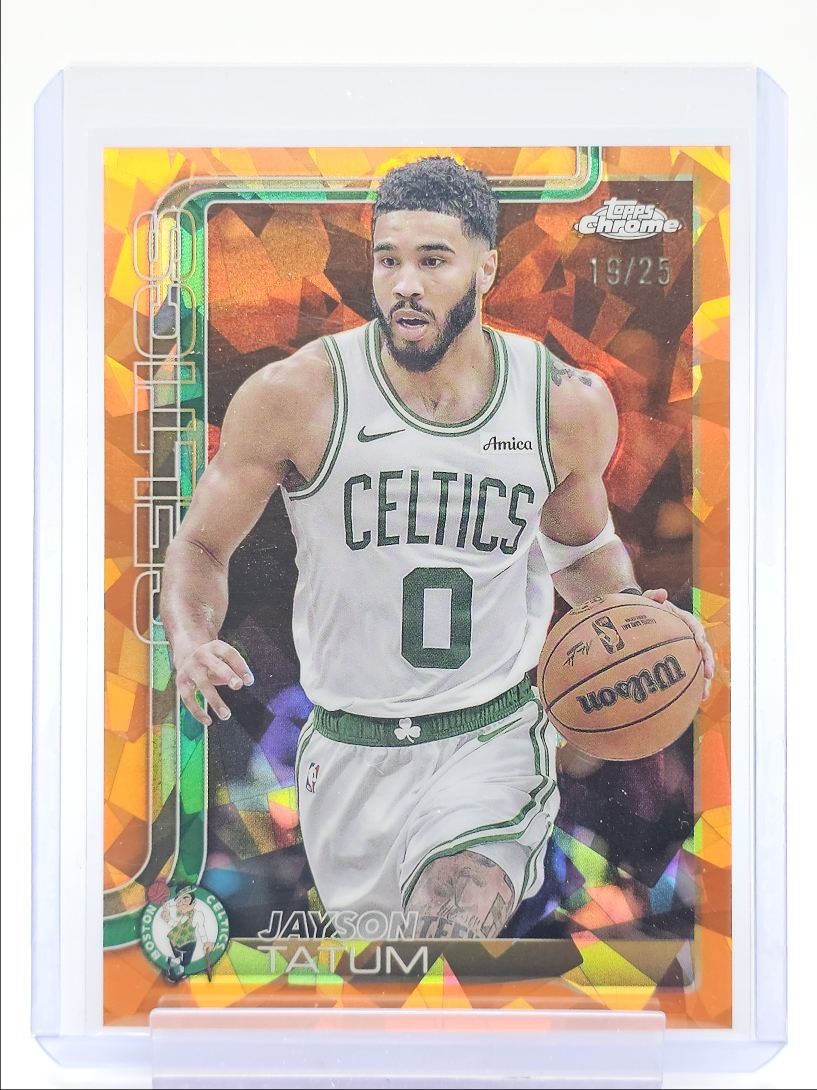 JAYSON TATUM 2025-26 TOPPS CHROME SAPPHIRE ORANGE REFRACTOR #49 /25 Q4193