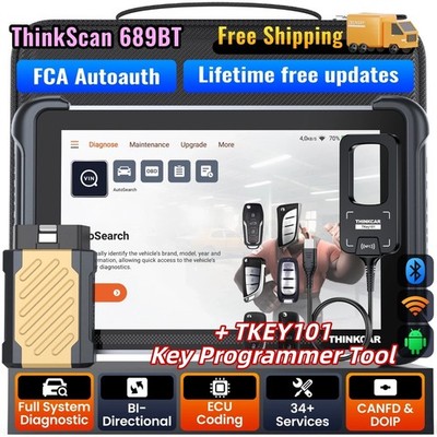 TKEY101 Key Programmer ThinkCar 689 BT Full System Diagnostic OBD2 Scanner Tool