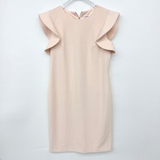 NWT Calvin Klein Womens Pink Flutter Sleeve Sheath Dress Size 12