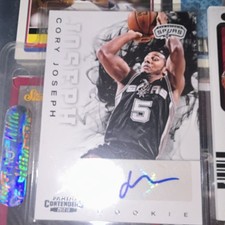 Panini Contenders 2012-13 Cory Joseph RC Auto /199 + Tyler Smith 2-Card Lot