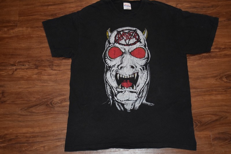 Slayer 2004 Trademark Tour Dates Concert t shirt Men's Large DAMAGE