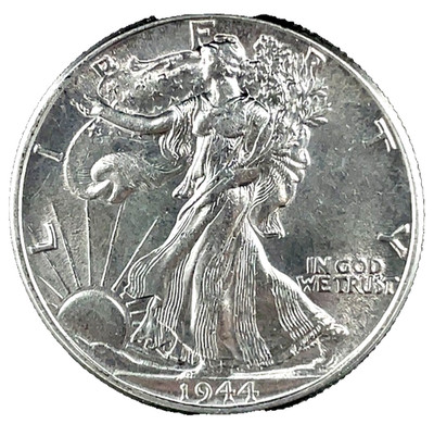 1944 Walking Liberty Silver Half Dollar Uncirculated U.S 50c Coin # 39