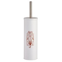Wc BüRste ToilettenbüRste KlobüRste Weiß Aus Metall Wc-Garnitur 9X9X37Cm Modern