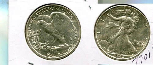 1940 P WALKING LIBERTY SILVER HALF DOLLAR BU 7701T