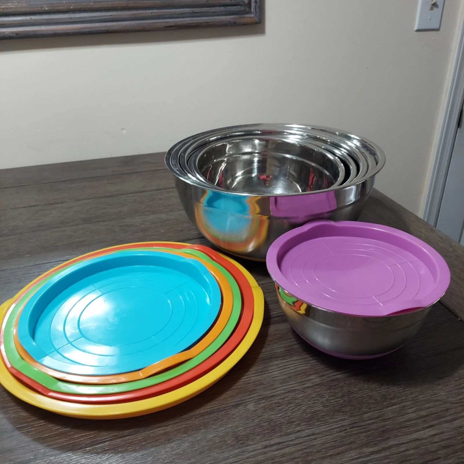 6 Mixing Bowl Set with Matching Colorful Airtight Lids Stainless Steel Metal
Opens in a new window o