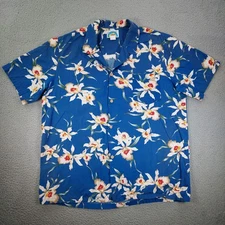 Vintage Paradise Found Hawaiian Camp Button Shirt Men's Size XL USA Made Orchid