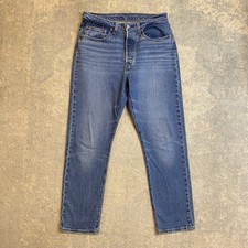 Levis 501 Jeans Mens 30x30 Blue Medium Wash Straight Leg Stretch Denim Pants