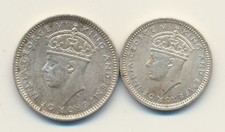 Malaya & British Borneo: KGVI 1941 Silver 5 Cents & 10 Cents (2 Coins)