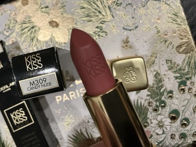 Guerlain Paris Kiss Kiss Matte Hydrating Plumping Velvet Lipstick Candy Nude