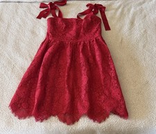Women’s Gal Meets Glam Red Lace Cocktail Dress With Bow Straps Size 18