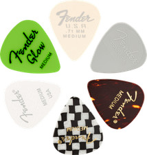Fender Picks 351 Shape, Material Medley, Medium, 6 Pack