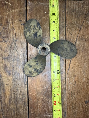Vintage Brass Propeller Boat Prop 3 Blade 6” Diameter Nautical 1/2” Shaft Model
