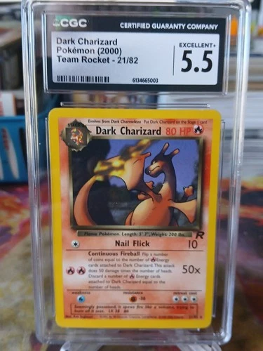 Dark Charizard 21/82 Non-Holo Team Rocket Pokemon 2009  CGC 5.5 EX