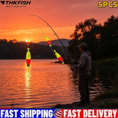 5PCS Snap-On Spring Fishing Bobbers EVA Foam Floats Red Yellow Buoy Salt Fresh 