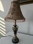 Victorian Style Table or Desk Lamp Fabric Beaded Fringe Lampshade European — photo 4