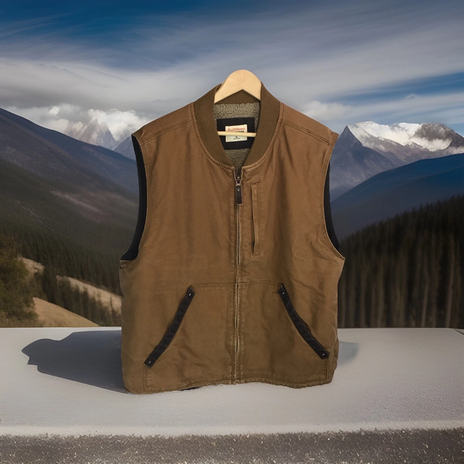 Ruff Hewn Mens XL Brown Sherpa Lined Pocket Canvas Cotton Vest Workwear
Opens in a new window or tab