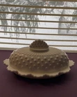 Vintage Fenton Milk Glass Hobnail Oval Covered Butter Dish