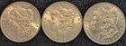 1885 1887 1896 Philadelphia  ~ Morgan Silver Dollars ~  Lot of Three ~ AU ~