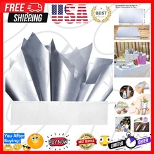 Silver Tissue Paper Bulk - 100 Sheets 12x20 Inches for DIY Creations