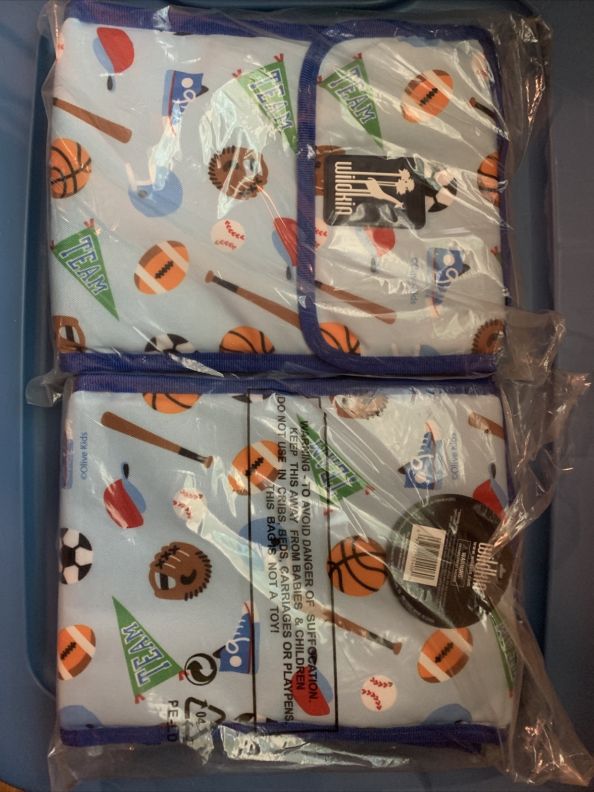 NWT Wildkin Kids Insulated Reusable Lunch Bag (Sports Blue)