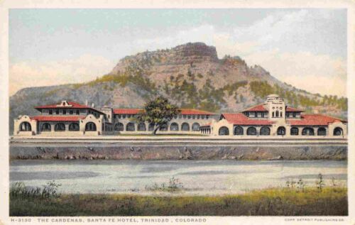 Cartolina Cardenas Santa Fe Hotel Trinidad Colorado 1910c Fred Harvey Phostint - Foto 1 di 2