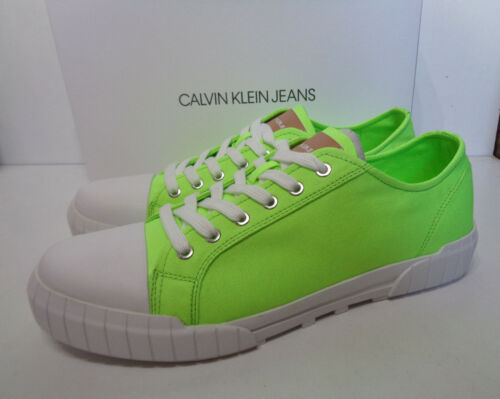Scarpe da ginnastica casual gialle chimiche Calvin Klein da uomo nuove nel Regno Unito taglia 9 - Foto 2 di 11