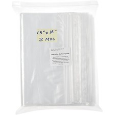 13” X 18” 2 Mil Clear Resealable Zip Plastic Poly Bags (100 Count) Brand New