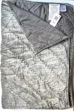 Hudson Park Collection Quilted Velvet Throw Blanket 50"x70" Harbor Grey $280 New