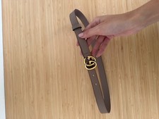 Gucci Porcelain Rose Calfskin Leather Double G Buckle Belt 75/30 30"L x 0.75"W 