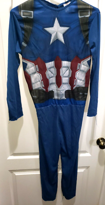 boys LARGE CAPTAIN AMERICA CIVIL WAR HALLOWEEN COSTUME JUMPSUIT 1