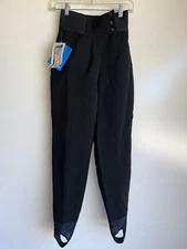 NWT Schoeller Tyrolia Skiwear Vintage Black Stirrup Pants Ladies Size 8 ~ NEW