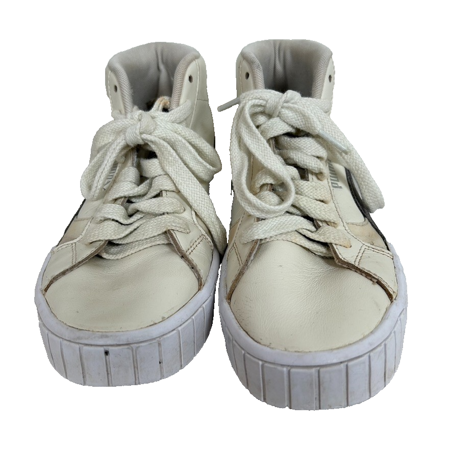 SAOLA Sneaker Puma Cali Star avorio da donna 7 medie stringate in pelle e suola impilata ripstop