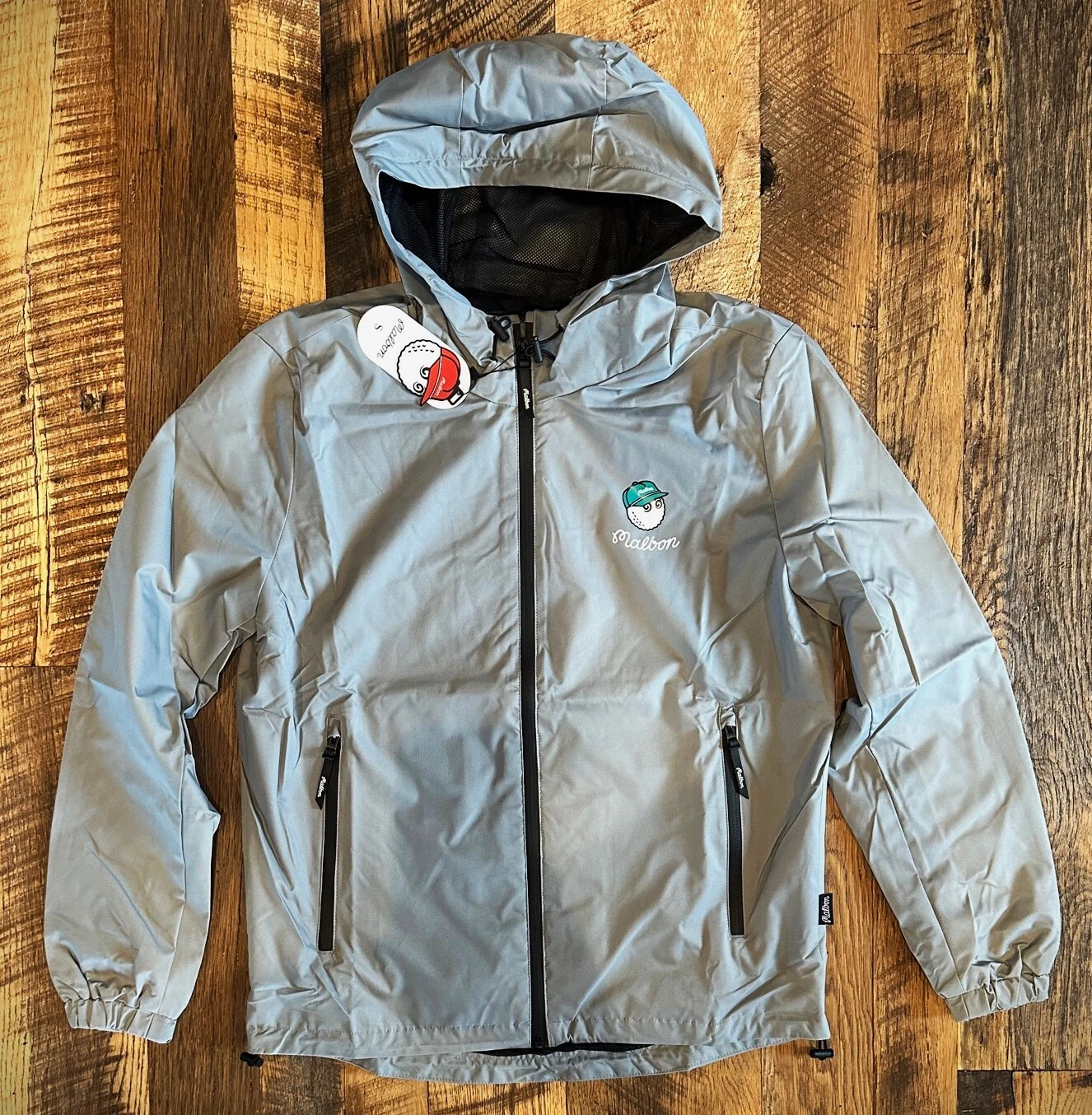 New Men's Malbon Rain Golf Jacket Shell Performance Full Zip Hooded Jacket image 1