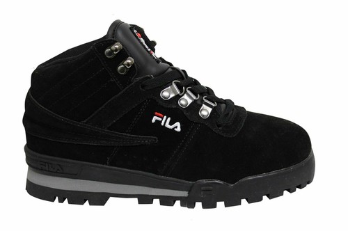 Fila Fitness excursionista Mid Mujer Botas Con Cordones De Cuero Negro  Senderismo 1010435 25Y | eBay