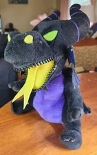 Used no Tags Quantum Mechanix Disney Maleficent Dragon Zipper Mouth Plush US