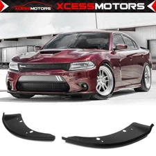 Fits 15-23 Dodge Charger SRT Matte Black Front Bumper Lip Splitter Protector 2PC