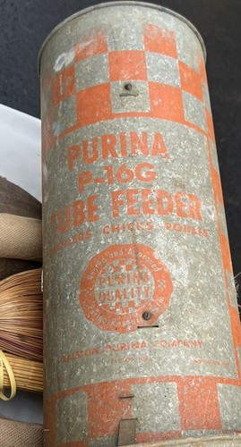 Vtg Purina Tube Chicken Feeder 19” Galvanized Steel Poultry Chow Farm Equipment. - Picture 8 of 13